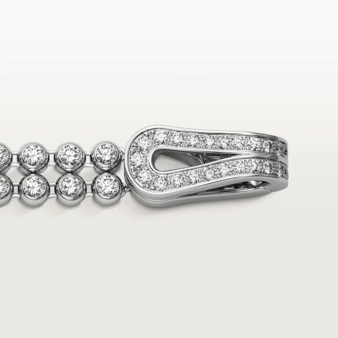 Agrafe-Armband, Diamanten im Brillantschliff, pavé-gefasst
