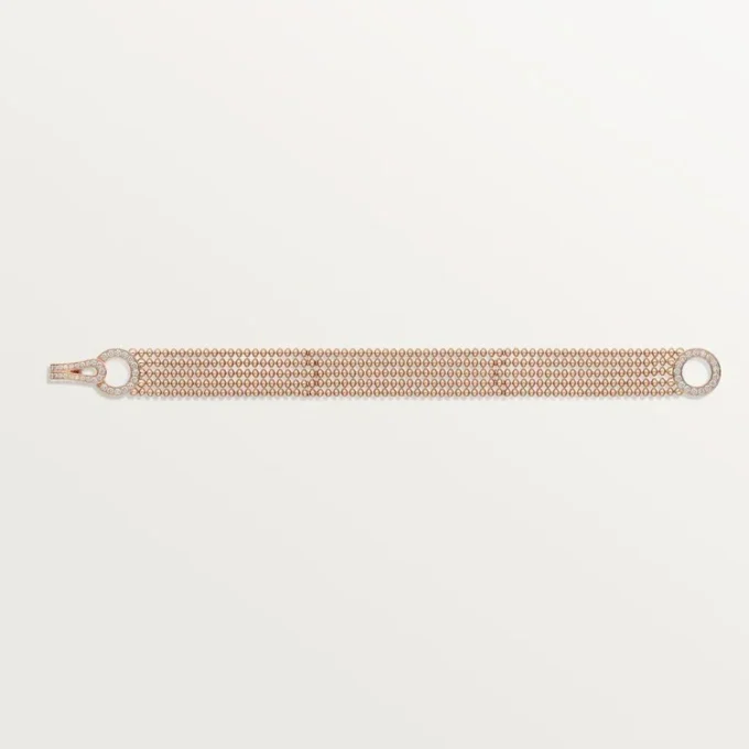 Agrafe-Armband, kleines Modell, halb gepavé