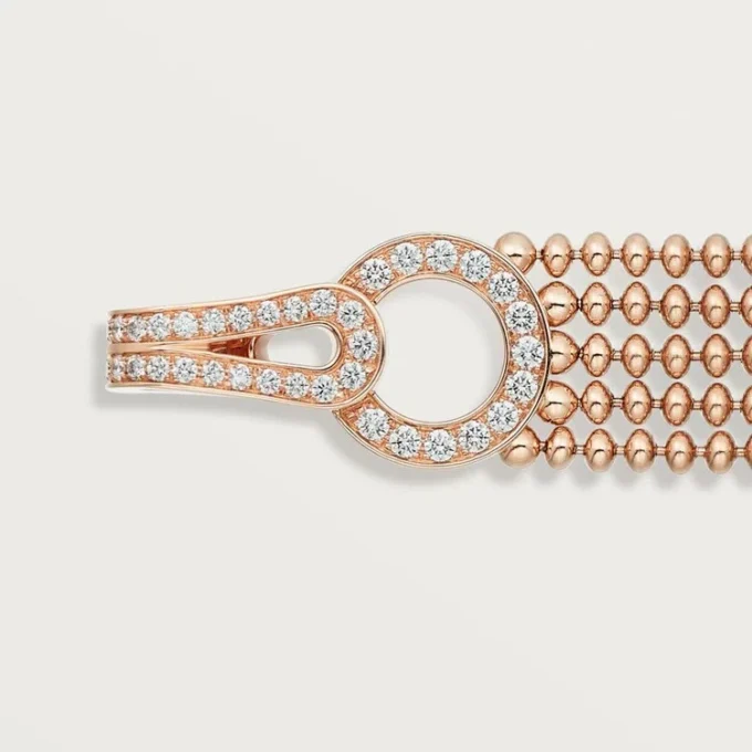 Agrafe-Armband, kleines Modell, halb gepavé
