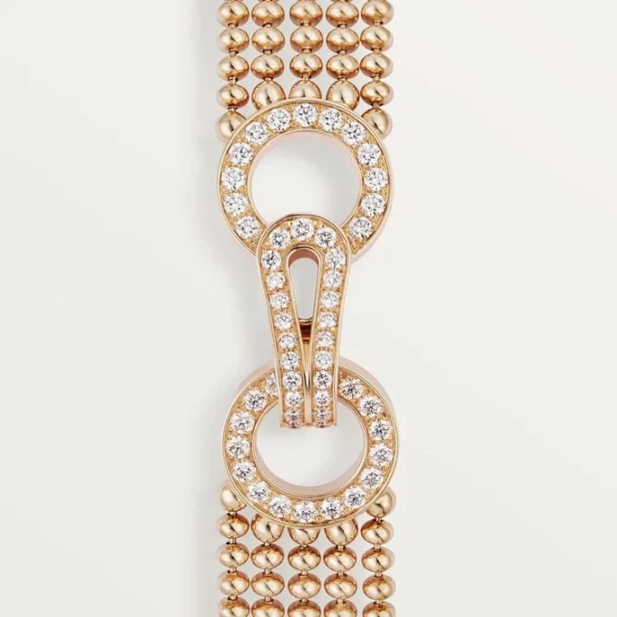 Agrafe-Armband, kleines Modell, halb gepavé