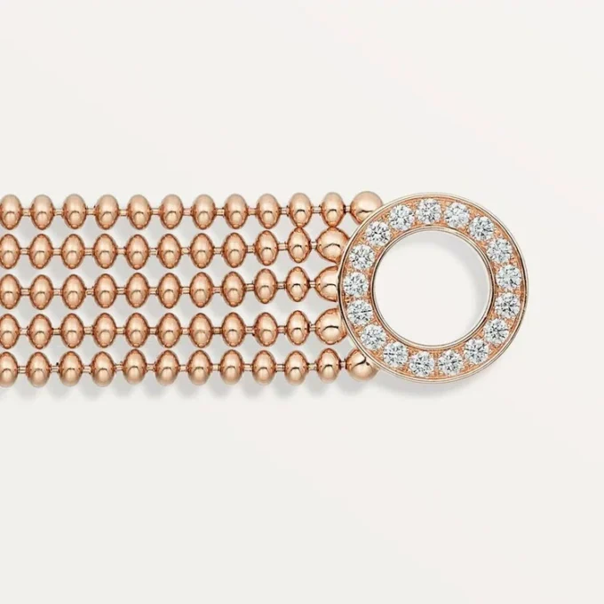 Agrafe-Armband, kleines Modell, halb gepavé