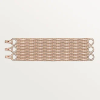 Agrafe-Armband, mittleres Modell, halb pavé-besetzt