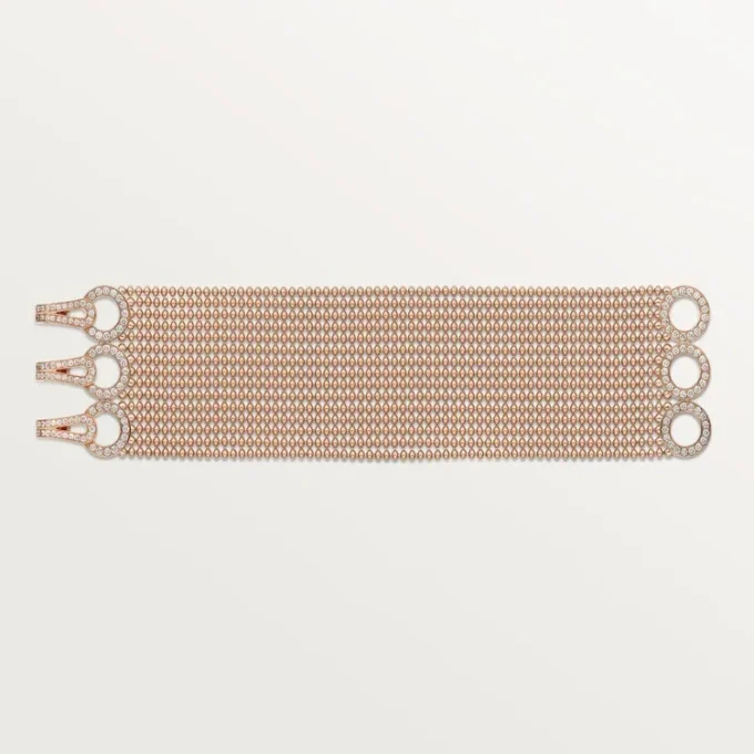 Agrafe-Armband, mittleres Modell, halb pavé-besetzt