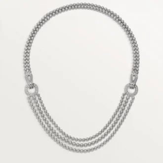 Agrafe-Halskette, Diamanten im Brillantschliff, Pavé