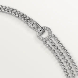 Agrafe-Halskette, Diamanten im Brillantschliff, Pavé