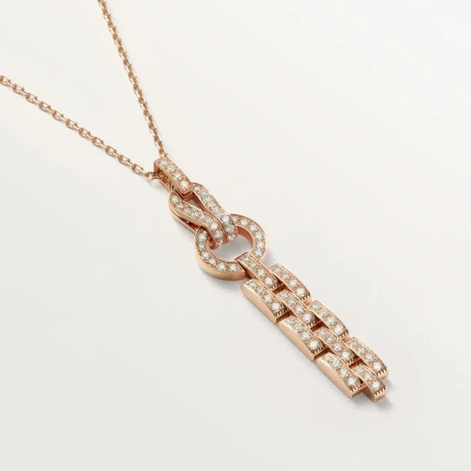 Agrafe-Halskette – Roségold, Diamanten – Cartier