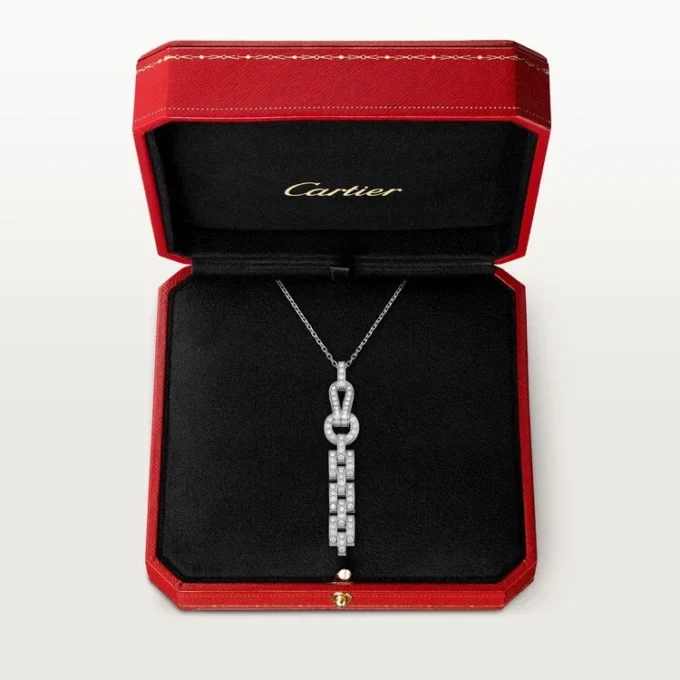 Agrafe-Halskette – Weißgold, Diamanten – Cartier