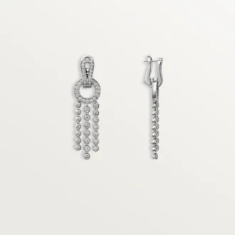 Agrafe-Ohrringe, Diamanten im Brillantschliff, pavé-gefasst