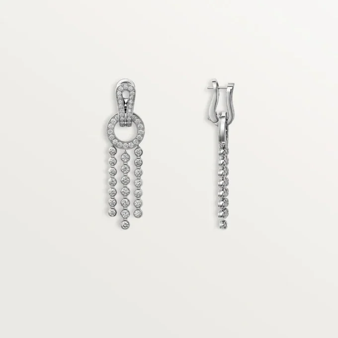 Agrafe-Ohrringe, Diamanten im Brillantschliff, pavé-gefasst