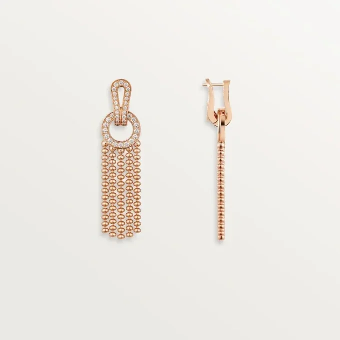 Agrafe-Ohrringe, halb pavé-besetzt