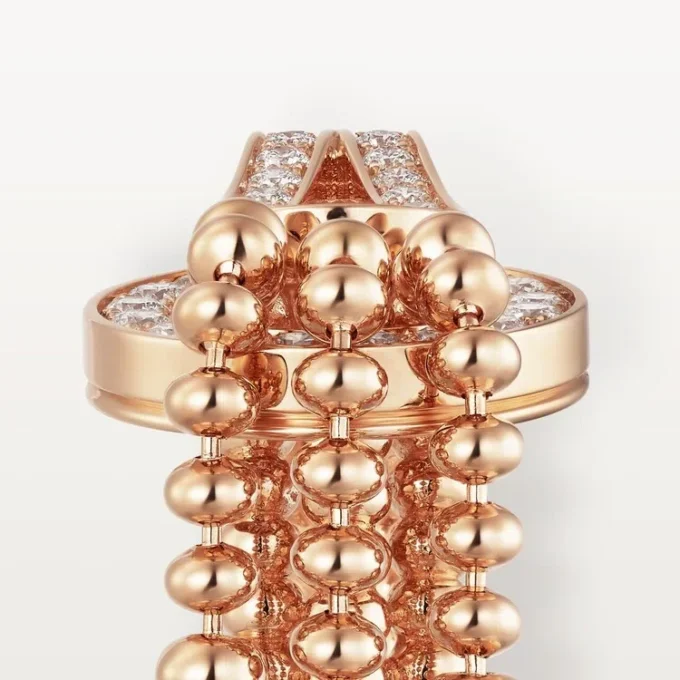 Agrafe-Ring, halb pavé-besetzt