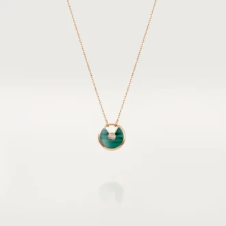 Amulette de Cartier Halskette, kleines Modell – Roségold, Malachit, Diamant – Cartier