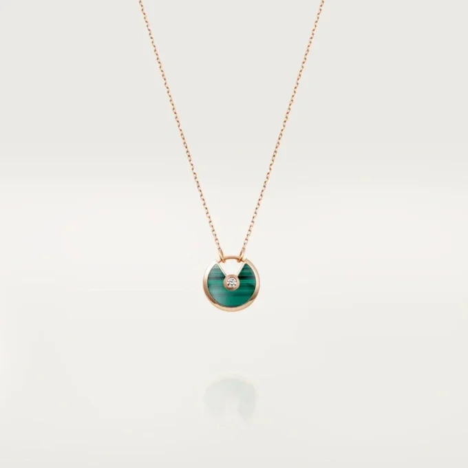 Amulette de Cartier Halskette, kleines Modell – Roségold, Malachit, Diamant – Cartier