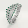 Armband „Le Voyage Recommence“, Smaragd, Pavé