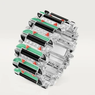 Armbänder „Geometrie & Contrastes“, Chrysopras, Pavé