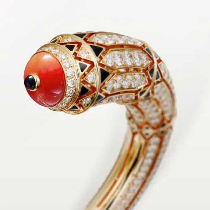 Armbänder „Geometrie & Contrastes“, Koralle, pavé