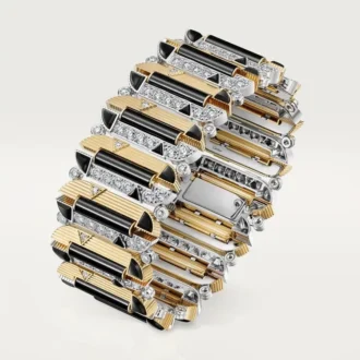 Armbänder „Geometrie & Contrastes“, Onyx, Pavé