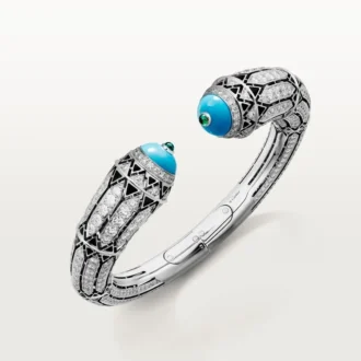 Armbänder „Geometrie & Contrastes“, Türkis, pavé-gefasst