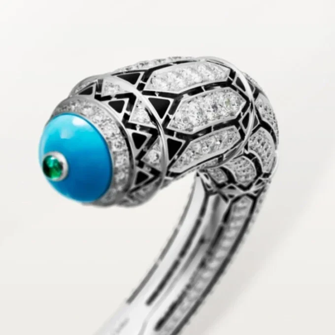 Armbänder „Geometrie & Contrastes“, Türkis, pavé-gefasst