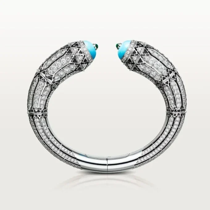 Armbänder „Geometrie & Contrastes“, Türkis, pavé-gefasst