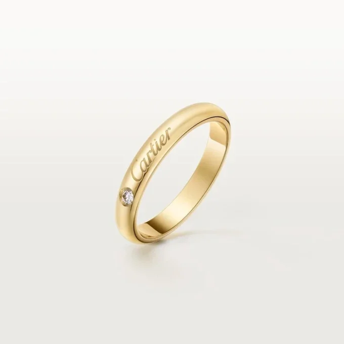C de Cartier Ehering, 3 mm Breite, 1 Diamant