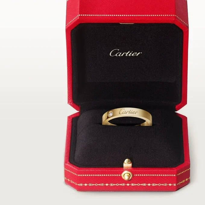 C de Cartier Ehering, 3 mm Breite, 1 Diamant