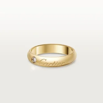C de Cartier Ehering, 4 mm Breite, 1 Diamant