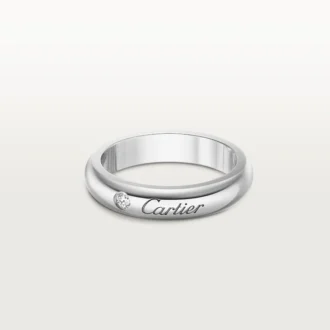 C de Cartier Ehering, 4 mm Breite, 1 Diamant