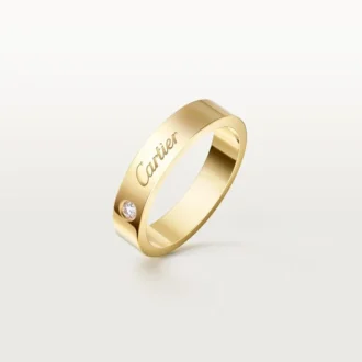 C de Cartier Ehering, 4 mm Breite, 1 Diamant