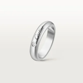 C de Cartier Ehering, 4 mm Breite, 1 Diamant