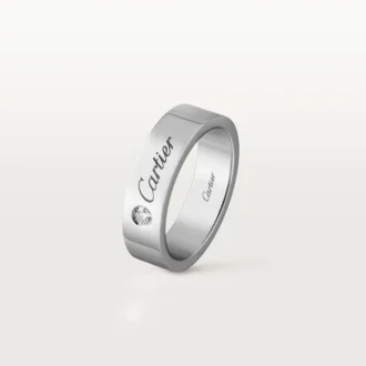 C de Cartier Ehering – Platin, Diamant – Cartier