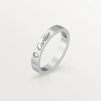 C de Cartier Ehering – Platin, Diamant – Cartier