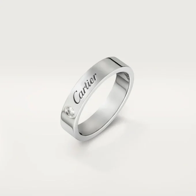 C de Cartier Ehering – Platin, Diamant – Cartier