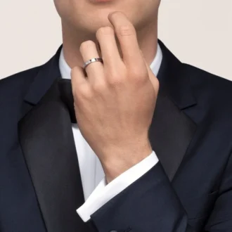 C de Cartier Ehering – Platin, Diamant – Cartier