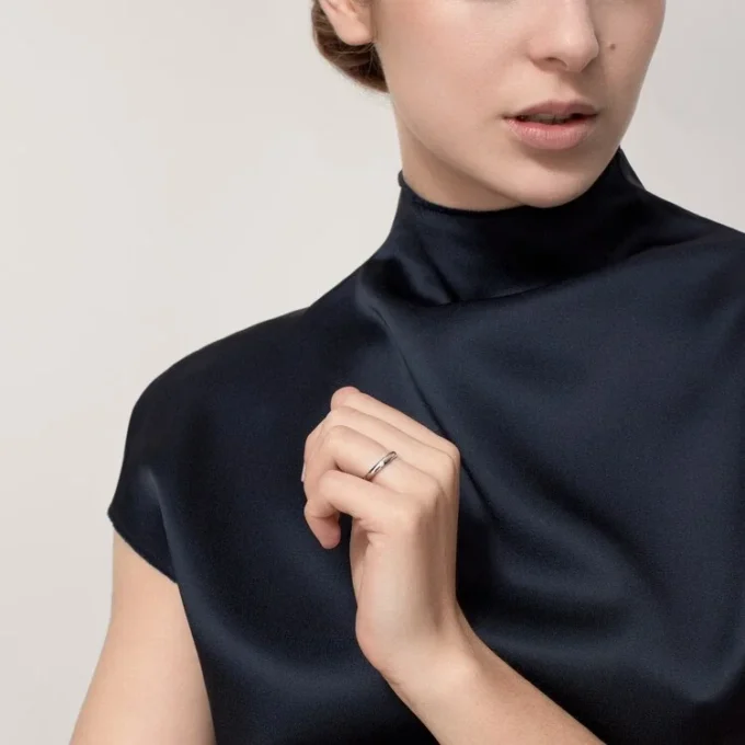 C de Cartier Ehering – Platin, Diamant – Cartier