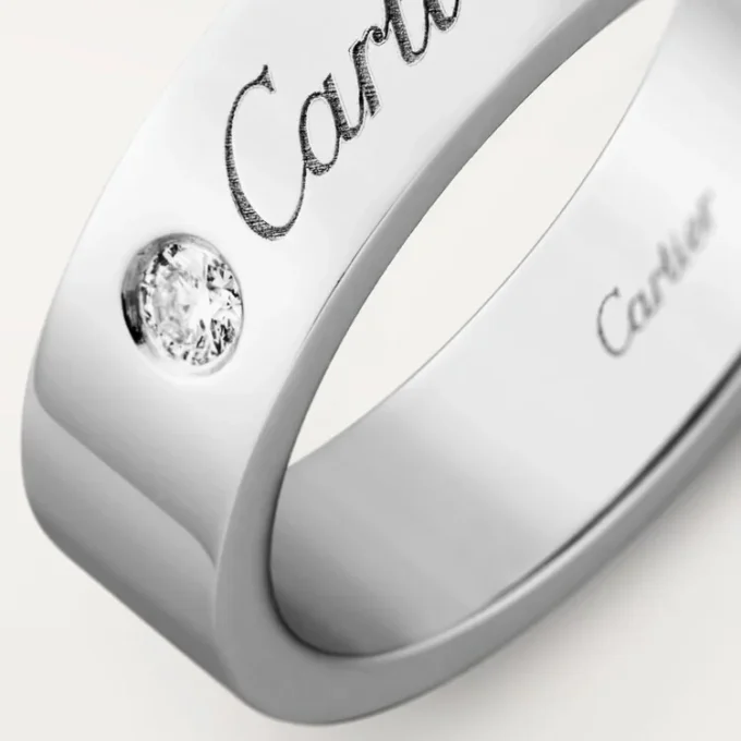 C de Cartier Ehering – Platin, Diamant – Cartier