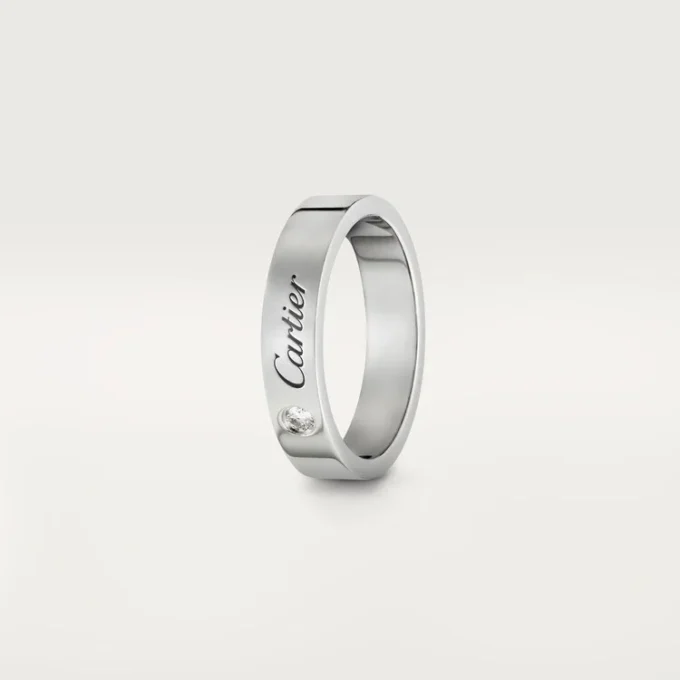 C de Cartier Ehering – Platin, Diamant – Cartier