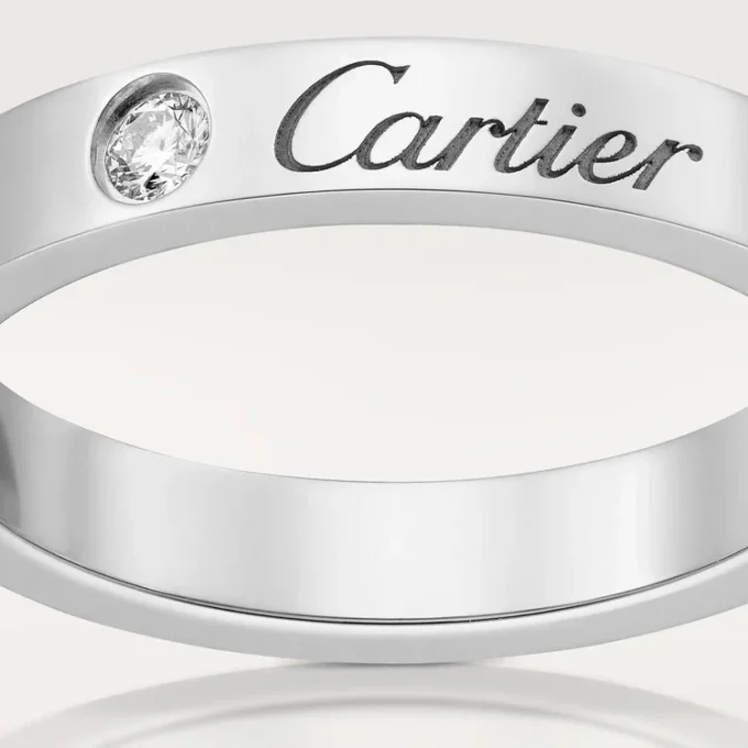 C de Cartier Ehering – Platin, Diamant – Cartier