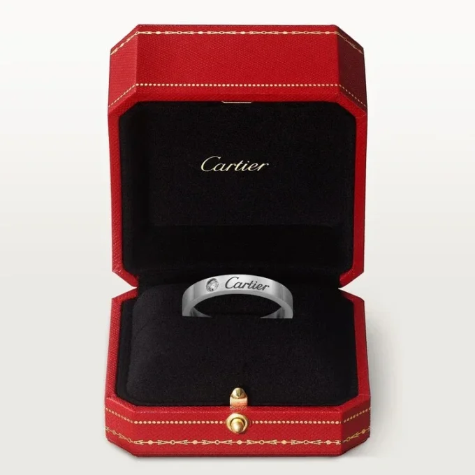 C de Cartier Ehering – Platin, Diamant – Cartier