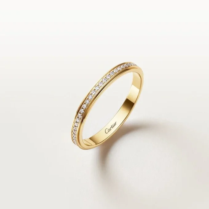 Cartier D’amour Ehering, 2,3 mm breit, pavé-besetzt