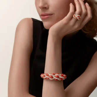 Cartier Libre Tressage Armband, Koralle