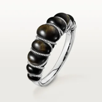 Cartier Libre Tressage Armband, Obsidian, Diamanten