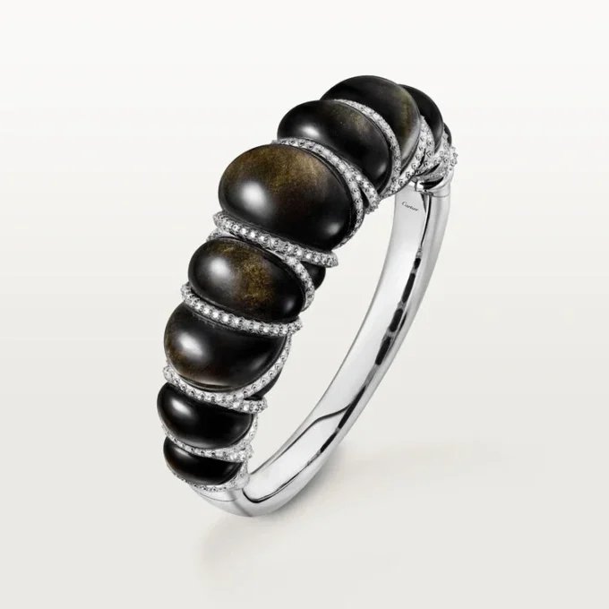 Cartier Libre Tressage Armband, Obsidian, Diamanten
