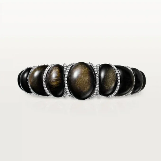 Cartier Libre Tressage Armband, Obsidian, Diamanten