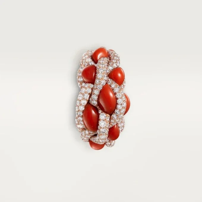 Cartier Libre Tressage Ring, Koralle