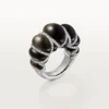 Cartier Libre Tressage Ring, Obsidian, Diamanten