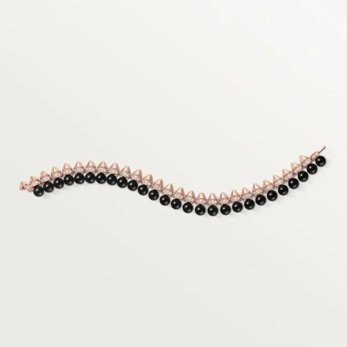 Clash de Cartier Armband, flexibel, Onyx, extragroßes Modell, Diamanten