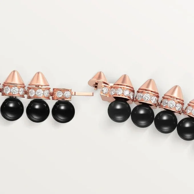 Clash de Cartier Armband, flexibel, Onyx, extragroßes Modell, Diamanten
