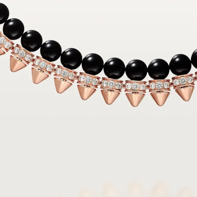 Clash de Cartier Halskette, flexibel, Onyx, extragroßes Modell, Diamanten