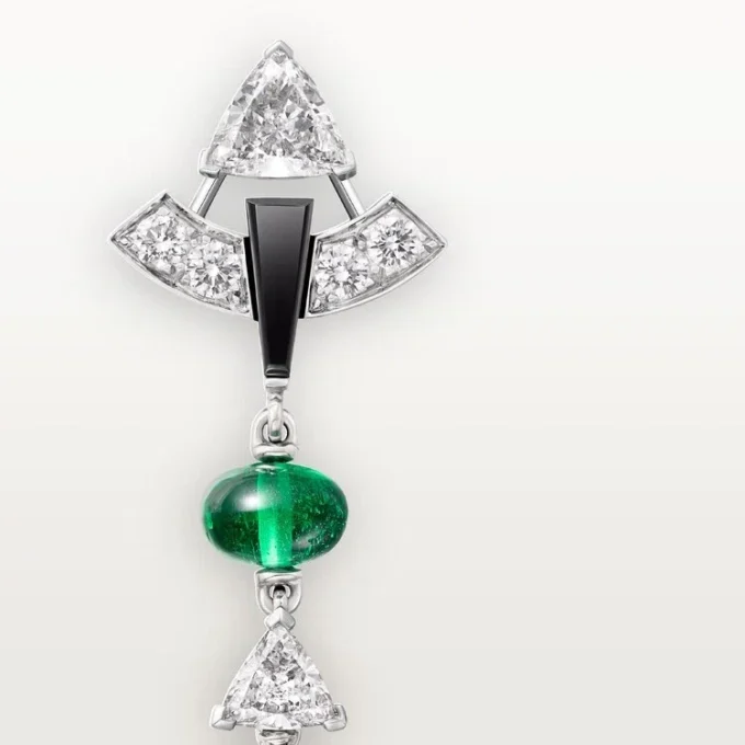 En Equilibre Ohrringe, Smaragd, pavé